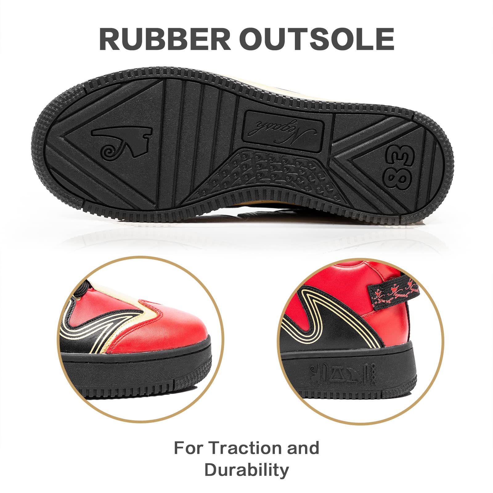 Negash Men's Fashion Sneakers - Low Top Leather Breathable Casual Skate Shoes for Men | Comfortable Walking & Streetwear Style
