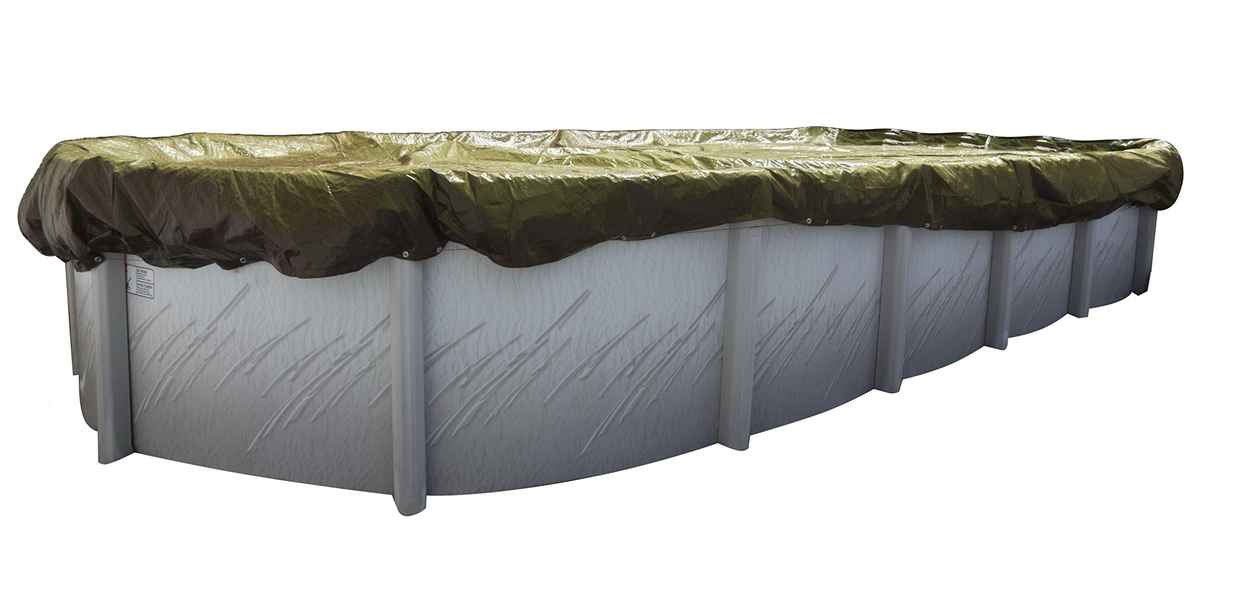 Buffalo Blizzard 18x36 ft Oval Above Ground Pool Cover - Tan/Silver Reversible Heavy Duty Winter Protection with UV Shield | Blocks Leaves, Snow & Debris | Perfect for Winterizing Inground & Above Ground Pools