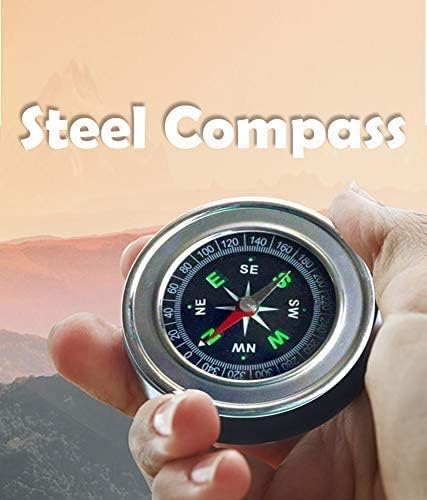 FOZZBEE Premium Stainless Steel Magnetic Compass - Accurate Directional Pocket Compass for Feng Shui, Hiking, Camping & Outdoor Adventures (Black) | Perfect for Travel, Navigation & Home Decoration