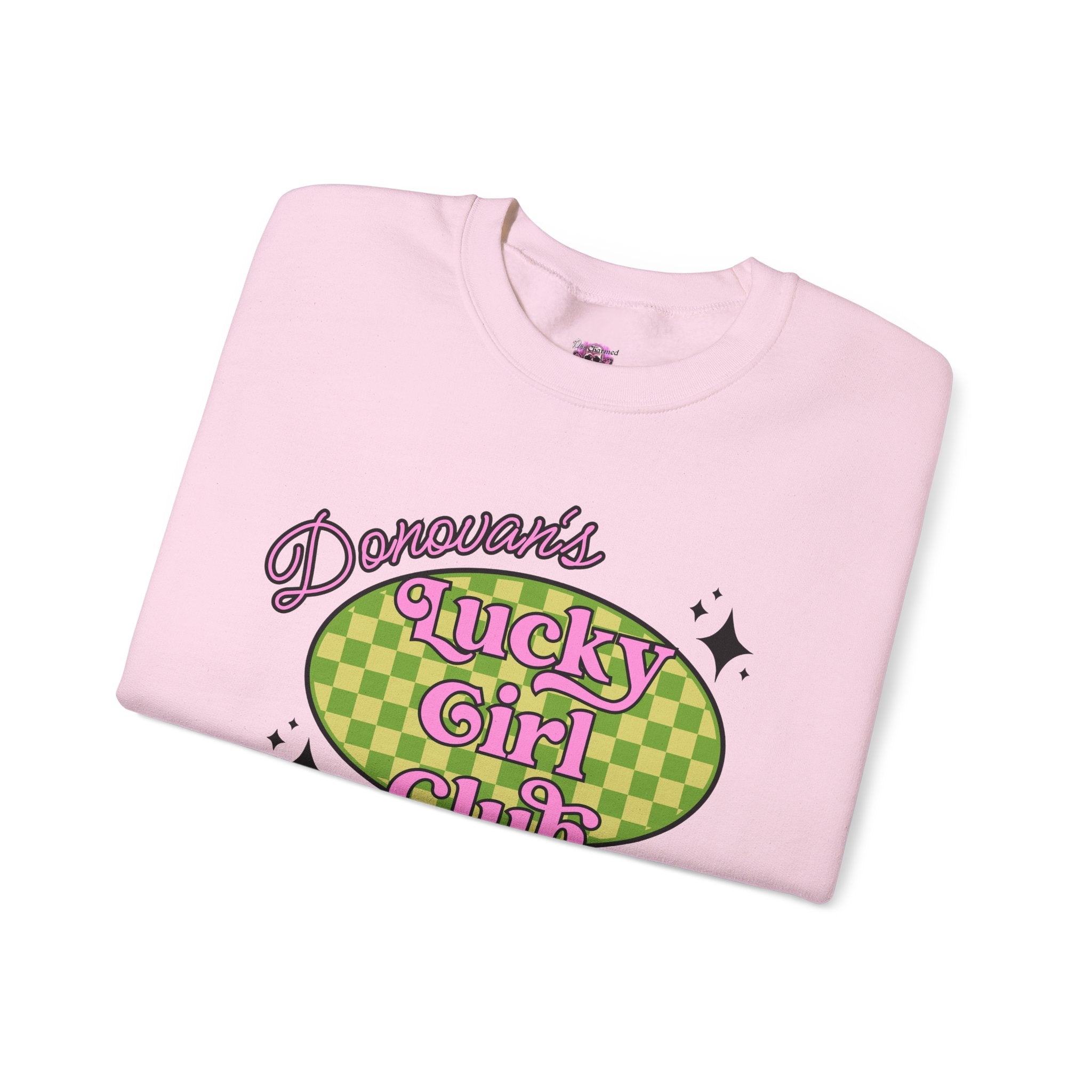 Donovan's Lucky Girl Club Crewneck Sweatshirt - Trendy Women's Pullover for Casual Wear, Street Style & Everyday Comfort