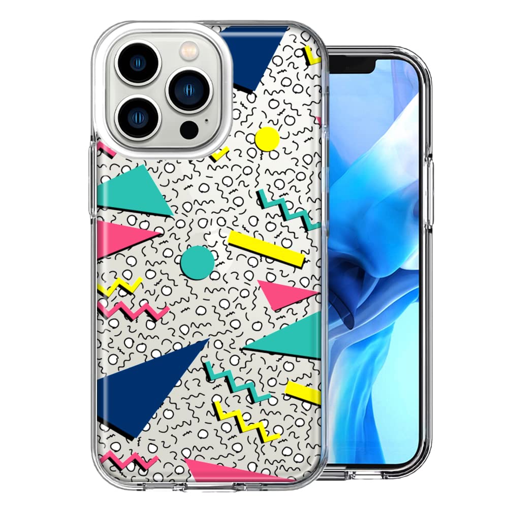 Retro 90's Swag Shapes Design Double Layer Protective Case for Apple iPhone 13 Pro - Durable Shockproof Cover for Everyday Use & Trendy Style