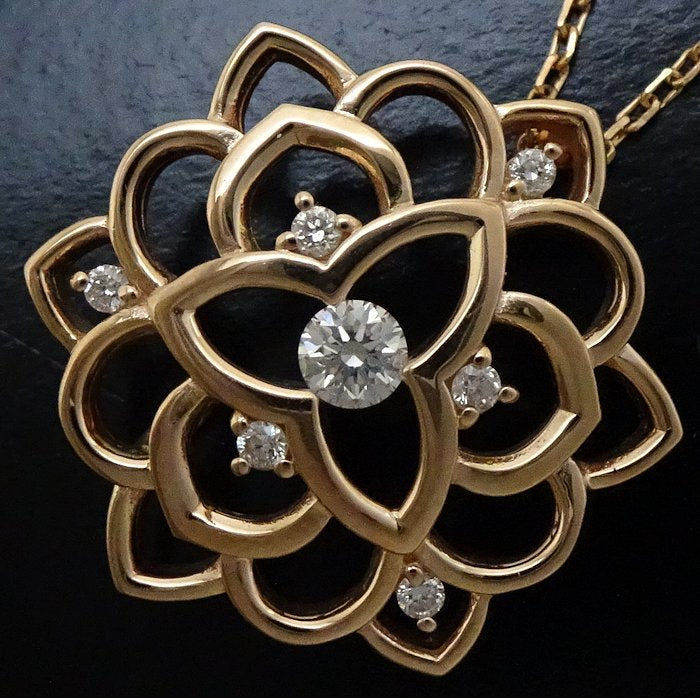 4℃ Diamond Necklace K18PG Pink Gold - Elegant Jewelry for Women, Perfect for Anniversaries, Weddings & Special Occasions