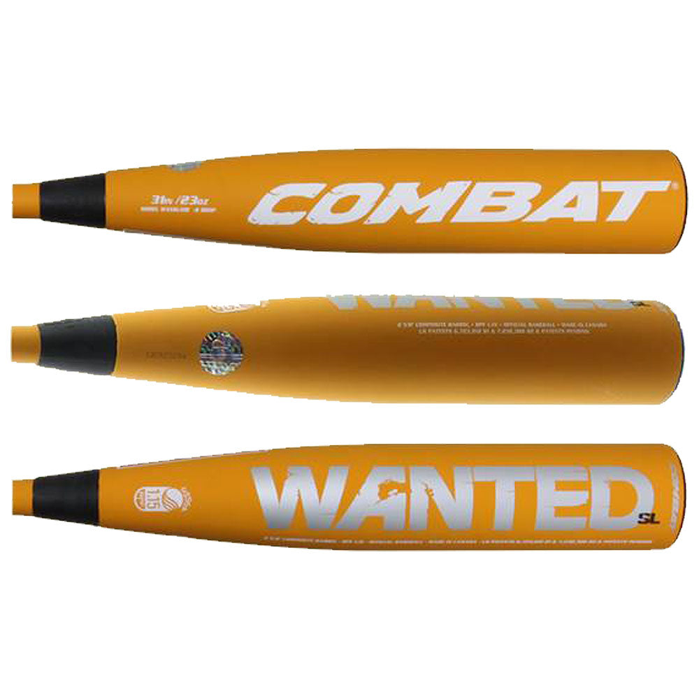 New Combat Wanted SL Aluminum Senior League Baseball Bat - Lightweight & Durable for Youth Players - Perfect for Games, Practice & Training Sessions