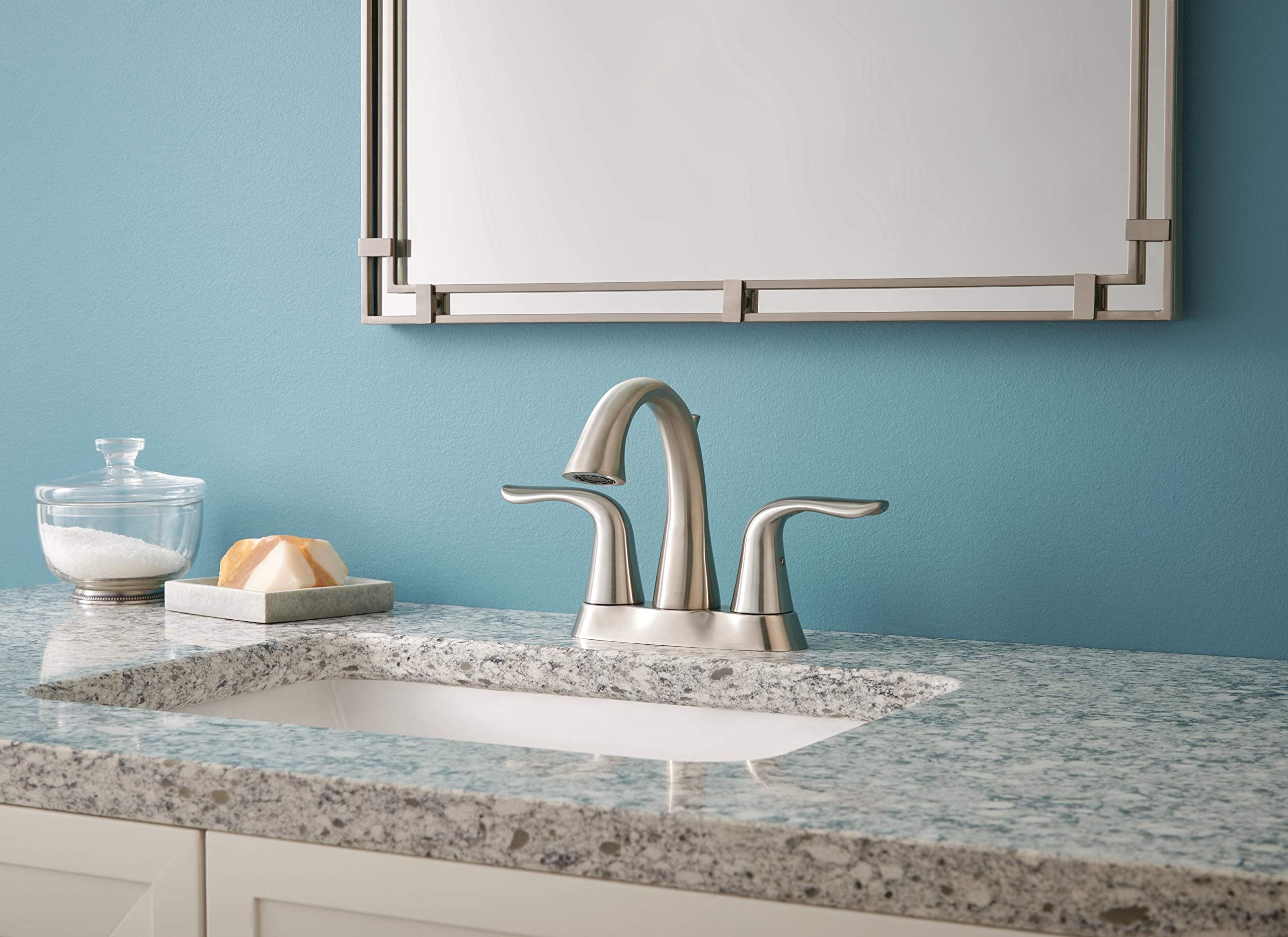 DELTA Lahara Gold Bathroom Faucet Set with Matching Accessories - Bathroom Sink Faucet, Toilet Paper Holder, Towel Bar, Robe Hook & Towel Ring - Perfect for Modern Bathroom Renovation & Luxury Home Upgrade