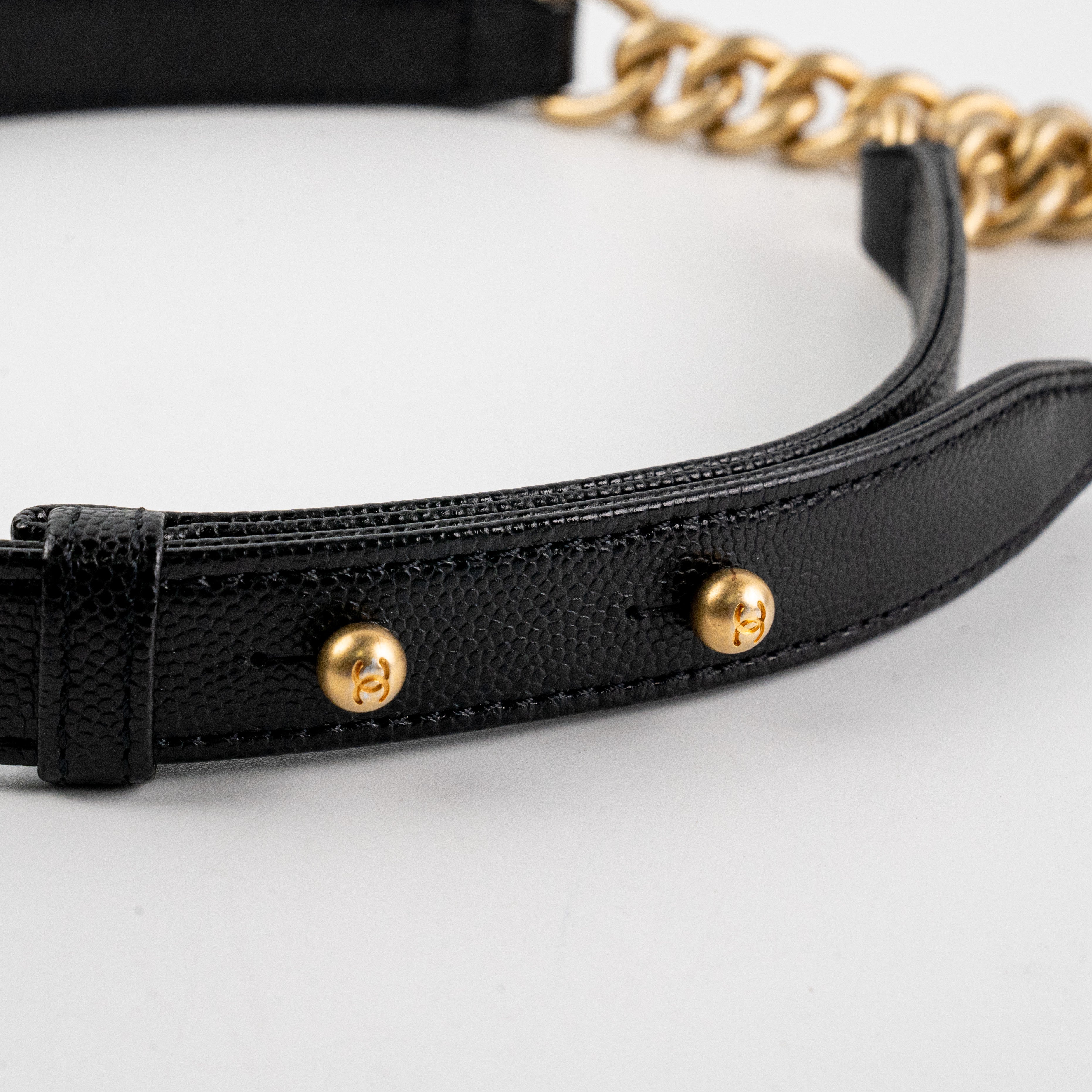 Chanel Caviar Small Black Boy Bag with Gold Hardware - Luxury Crossbody Bag for Women, Perfect for Parties & Evening Events