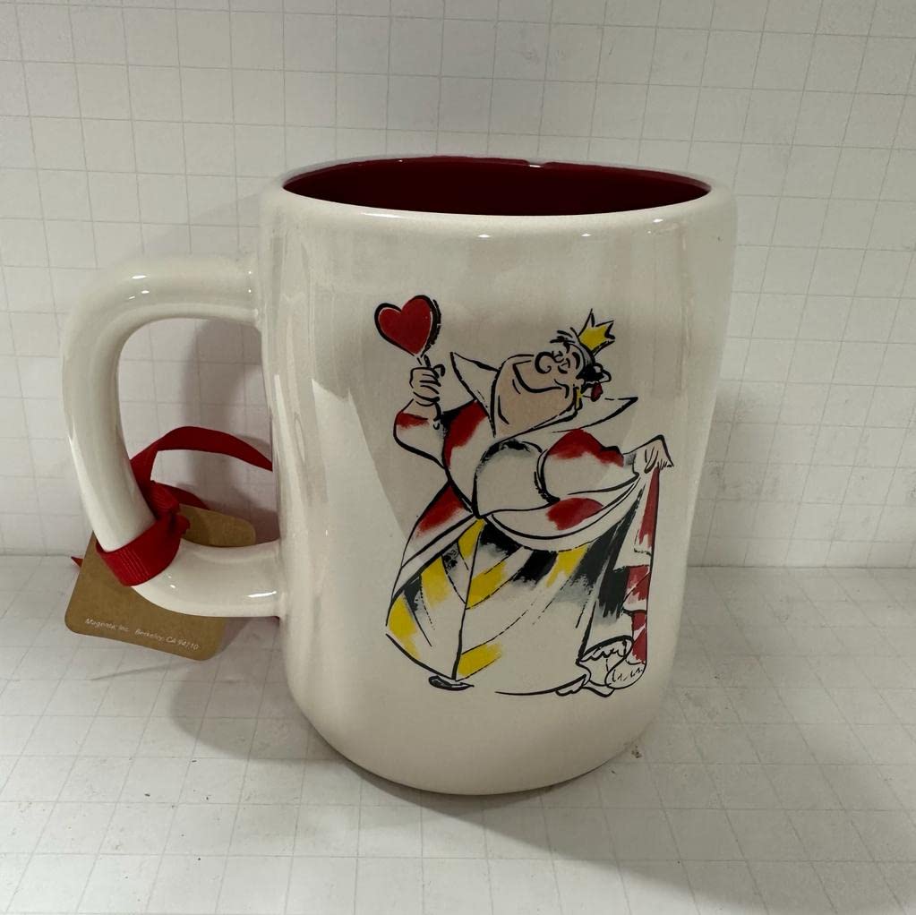 Rae Dunn QUEEN OF HEARTS Ceramic Coffee Mug - Double Sided Design for Tea & Hot Drinks - Perfect Gift for Valentine's Day, Bridal Shower & Tea Lovers