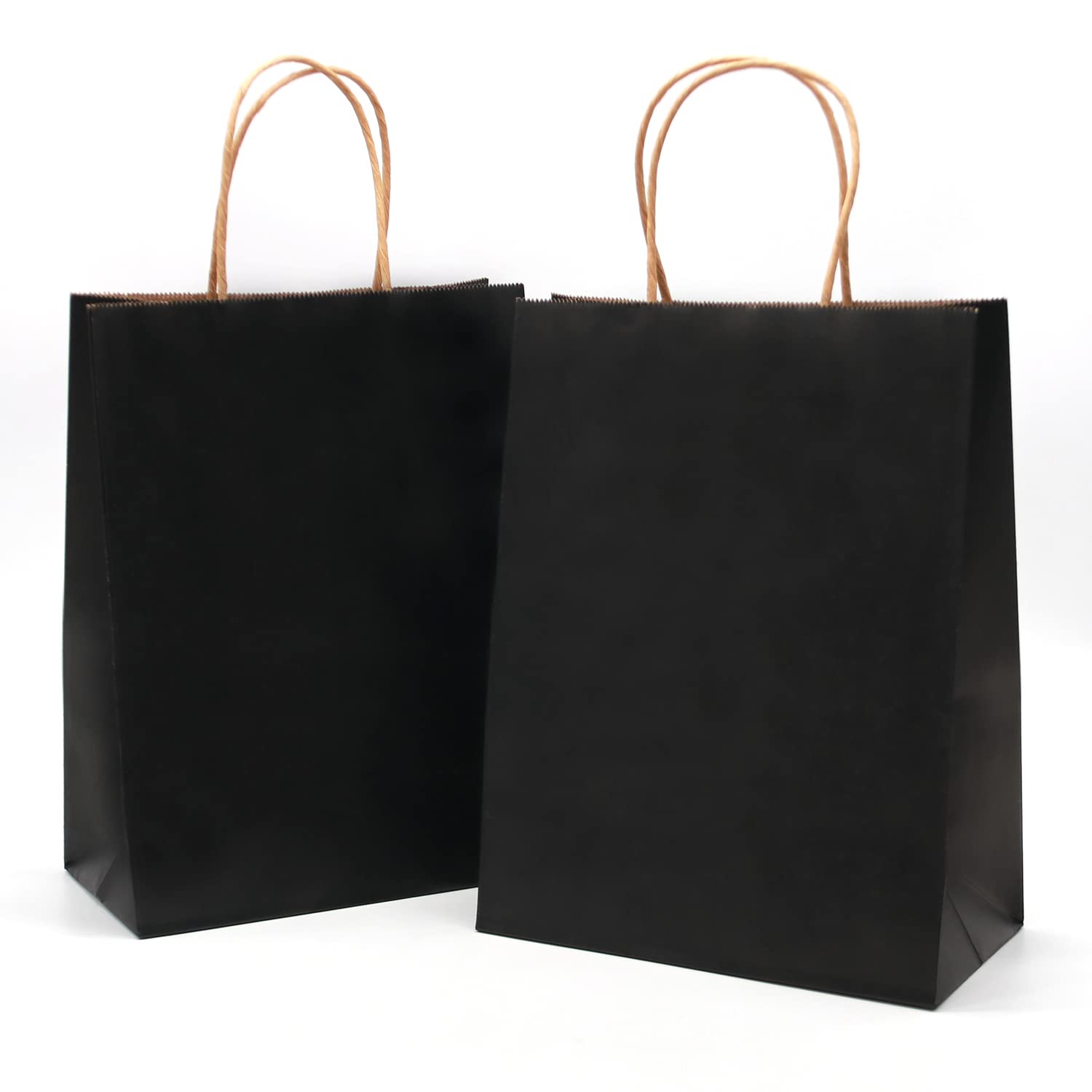 24 Pack Black Paper Gift Bags with Handles Bulk - 8x10.5x4.25 Inch Eco-Friendly Craft Paper Shopping Bags for Retail, Party Favors, Birthday, Wedding, Celebration, Father's Day - Perfect for Gift Wrapping, Favor Bags, and Event Decorations