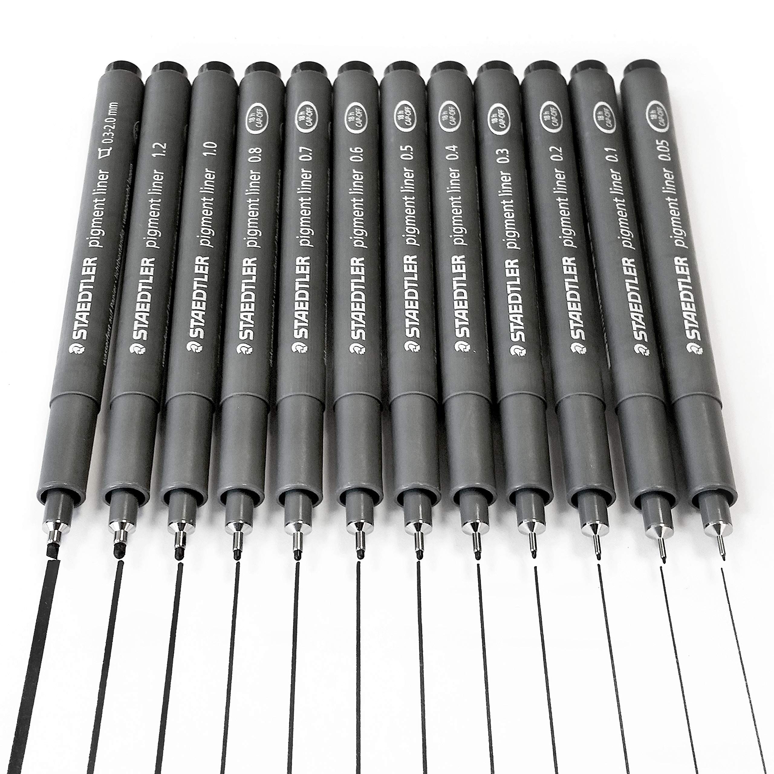 Staedtler Pigment Liner Black Fineliner Pens - Professional 12-Piece Artist Drawing Set for Sketching, Technical Drafting & Calligraphy | Perfect for Architects, Designers & Art Students