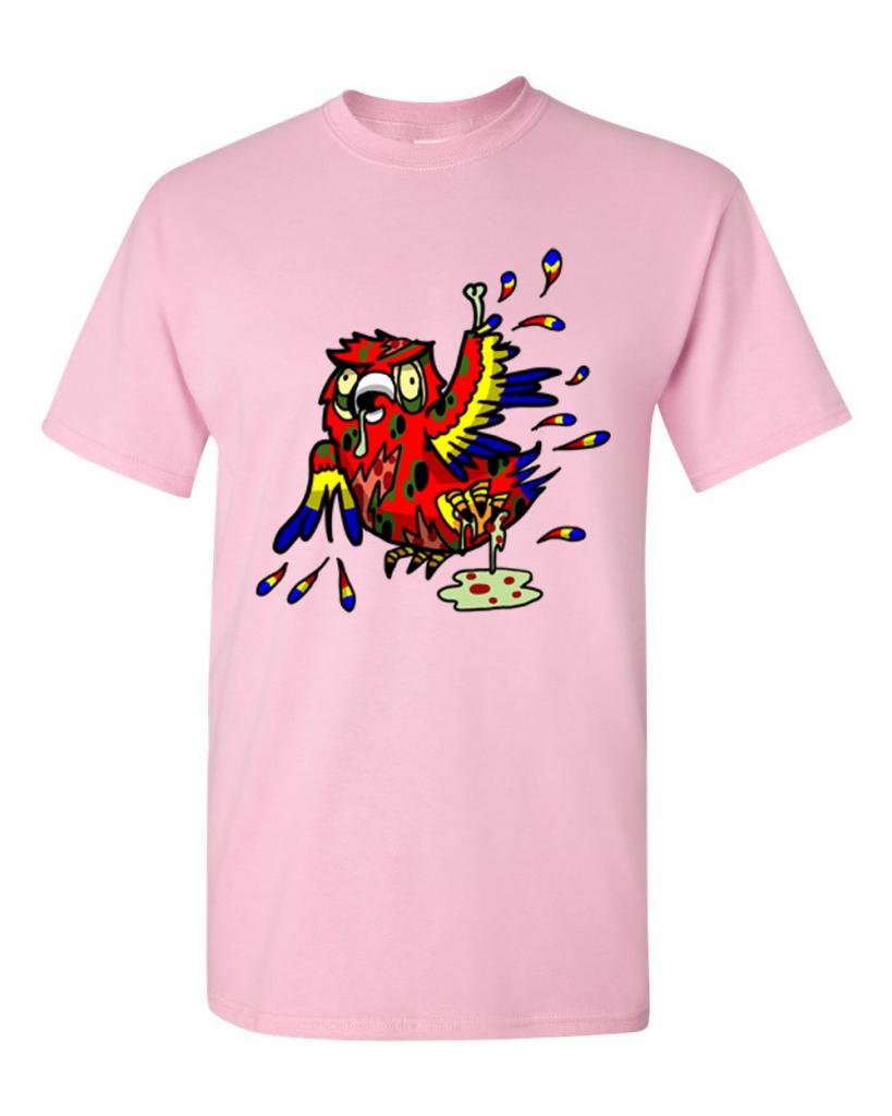 Zombie Parrot Undead Animals Graphic T-Shirt for Men & Women | Funny Halloween Costume & Cosplay Outfit | Cool Casual Streetwear Tee