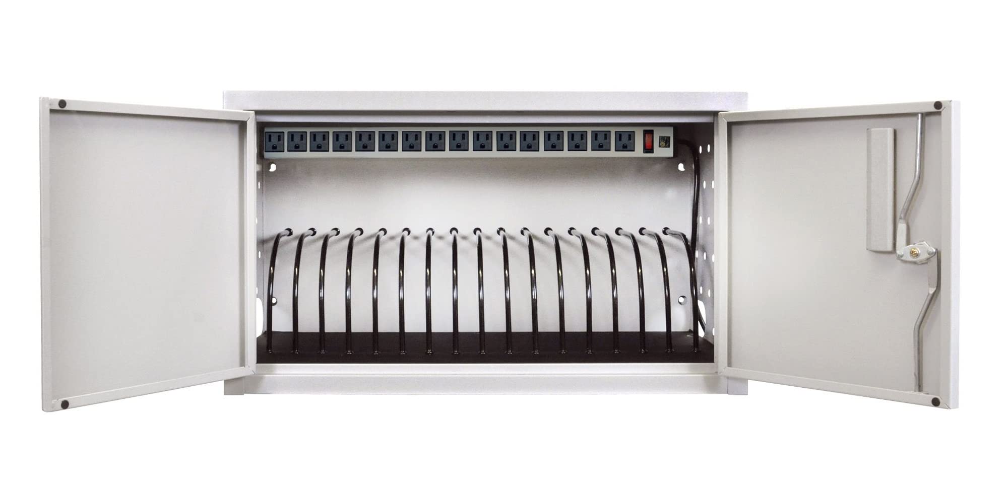 LUXOR LLTMW16-G Wall Mount & Desk Charging Station for 16 Tablets - Gray | Perfect for Schools, Offices & Conference Rooms