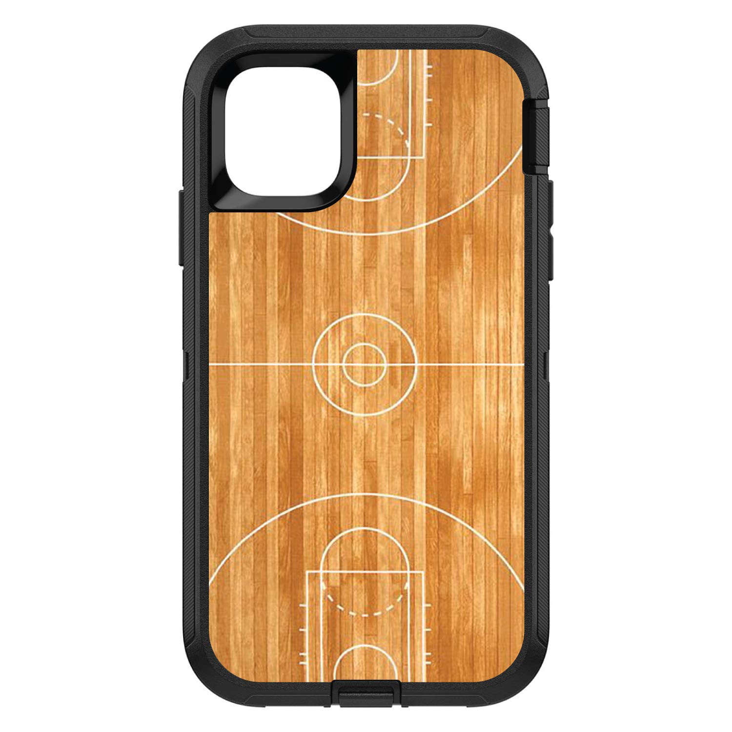 Custom Basketball Court Skin Decal for OtterBox Defender iPhone 11 Case (6.1 Inch) - Premium Vinyl Sticker Protector - Perfect for Basketball Fans, Players & Sports Enthusiasts
