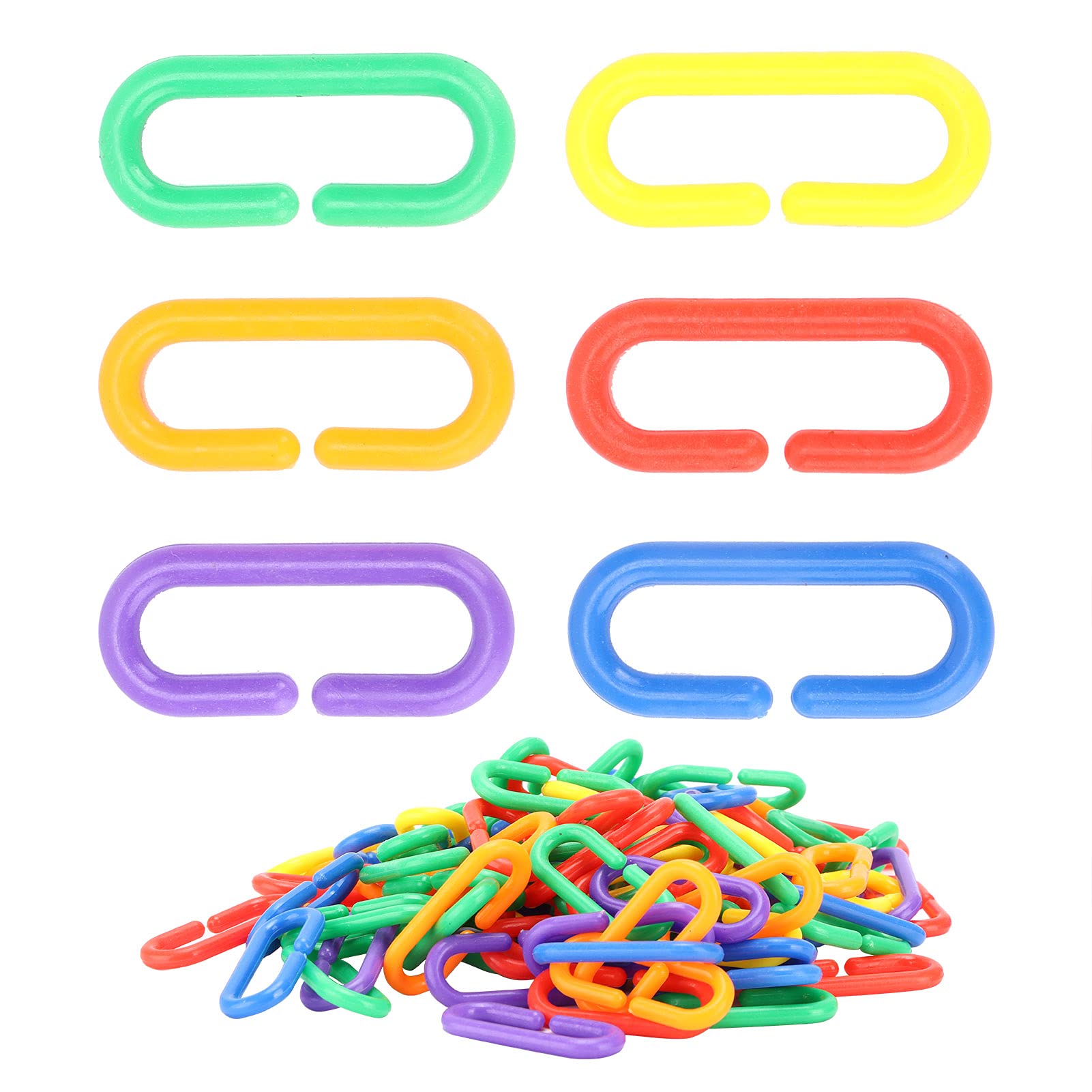 Colorful Plastic Bird Chewing Toy - Safe & Durable Educational Chain Toy for Parrots & Cockatiels - Cage Accessories for Mental Stimulation & Playtime Fun