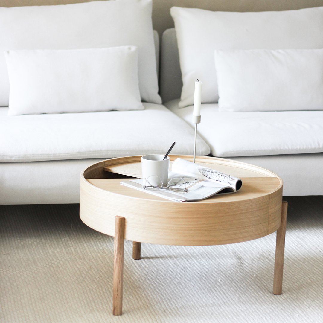 Modern Arc Coffee Table - Mid-Century Style Wooden Living Room Furniture for Home Decor | Perfect for Small Spaces, Apartments & Lounge Areas