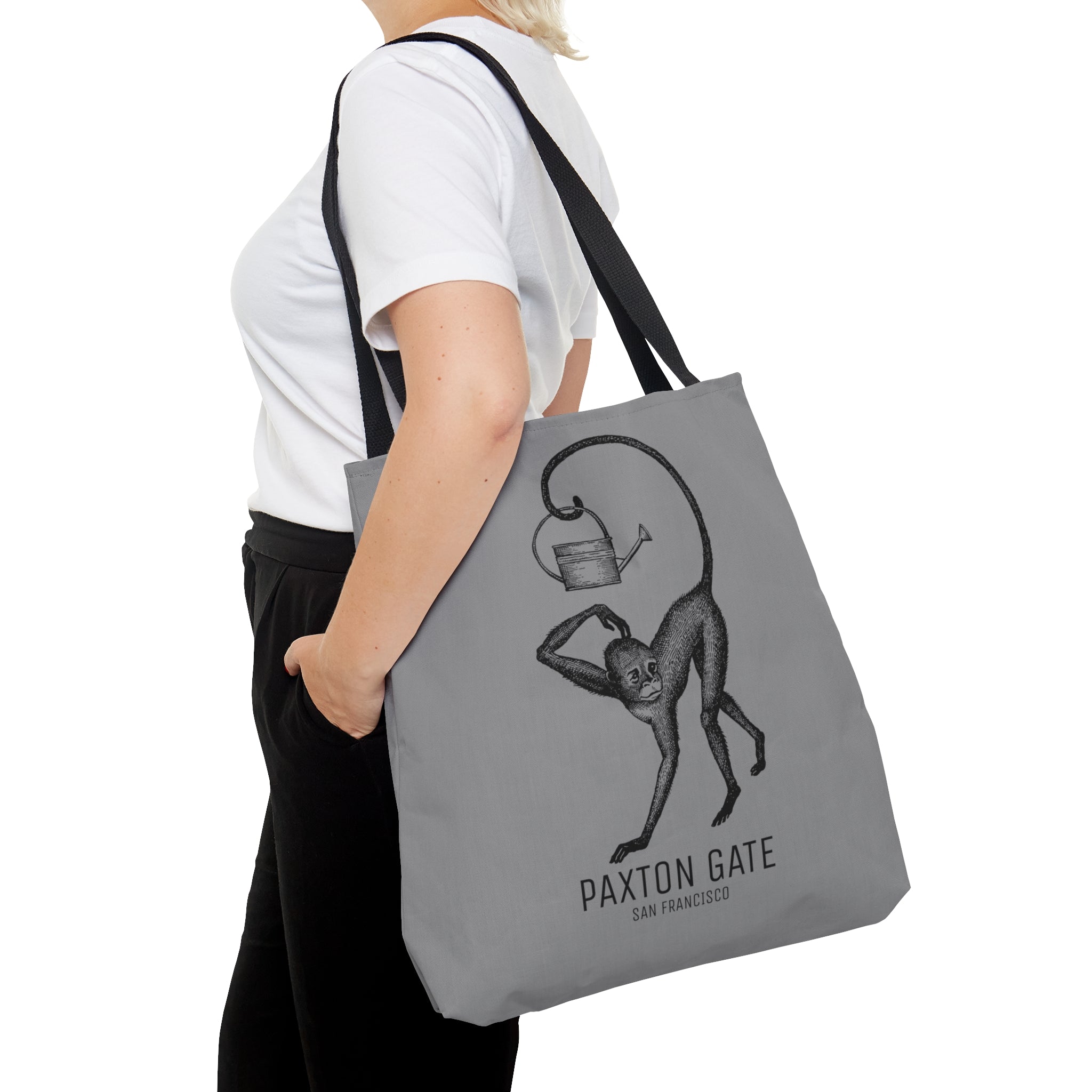 Stylish Gray Paxton Gate Monkey Print Tote Bag - Durable & Spacious for Shopping, Beach, Travel & Daily Use