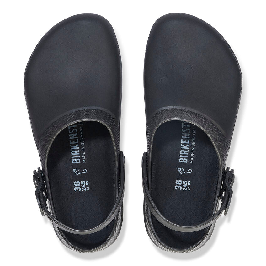 Birkenstock Birki Air 2.0 Polyurethane Work Shoes for Men & Women - Jet Black Slip-Resistant Professional Kitchen Shoes for Chefs, Nurses, and Restaurant Workers