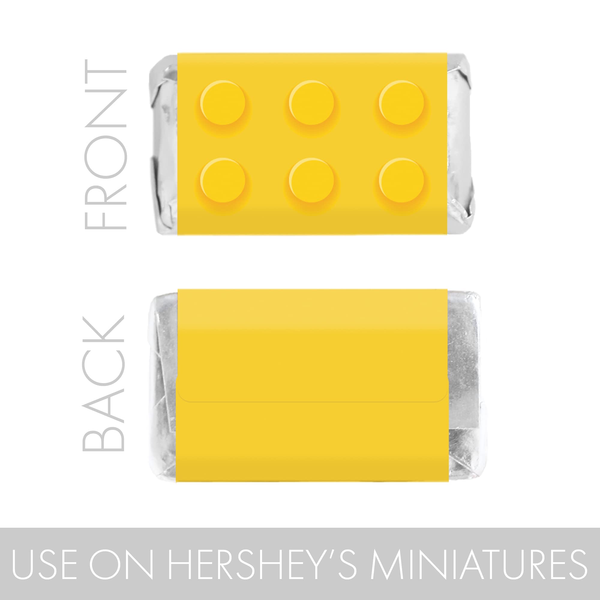 DIY Building Blocks Birthday Party Mini Candy Bar Wrappers - 45pcs Fun Lego-Style Stickers for Kids Party Favors, Classroom Rewards & Candy Packaging