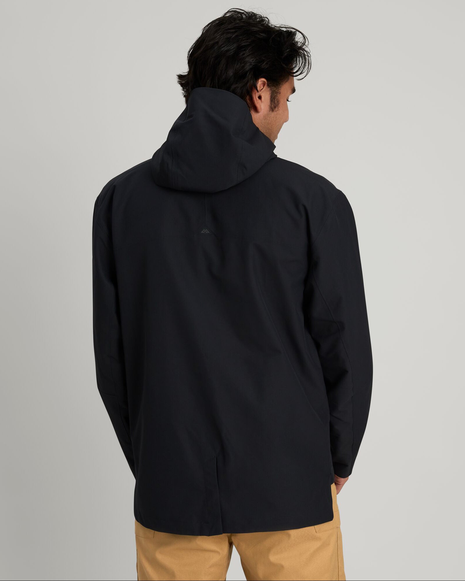Amphi Men's Waterproof Rain Jacket - Lightweight Windbreaker with Hood for Outdoor Hiking & Commuting (Black)