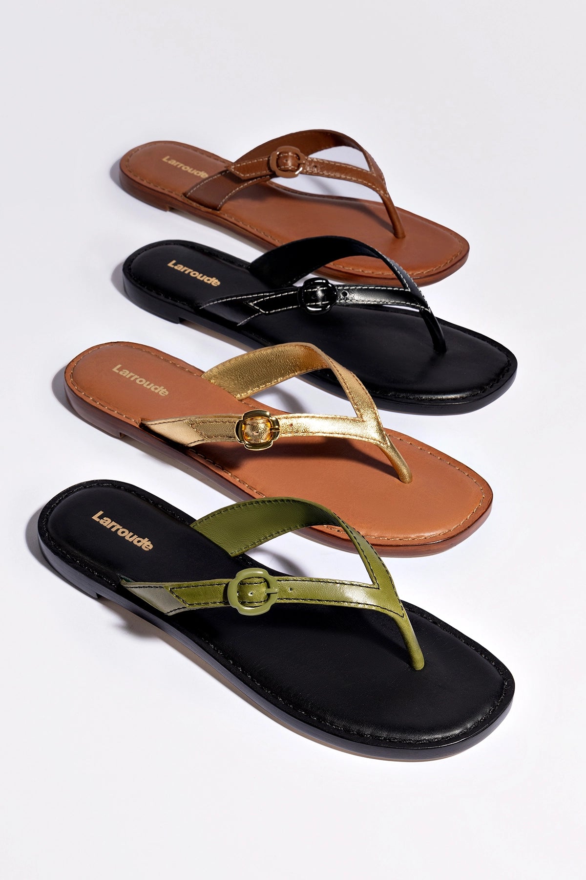 Mary Kate Flat Sandal in Seaweed Leather | Women's Vegan Leather Sandals | Comfortable Summer Beach Shoes for Women | Perfect for Vacation, Walking & Casual Outfits