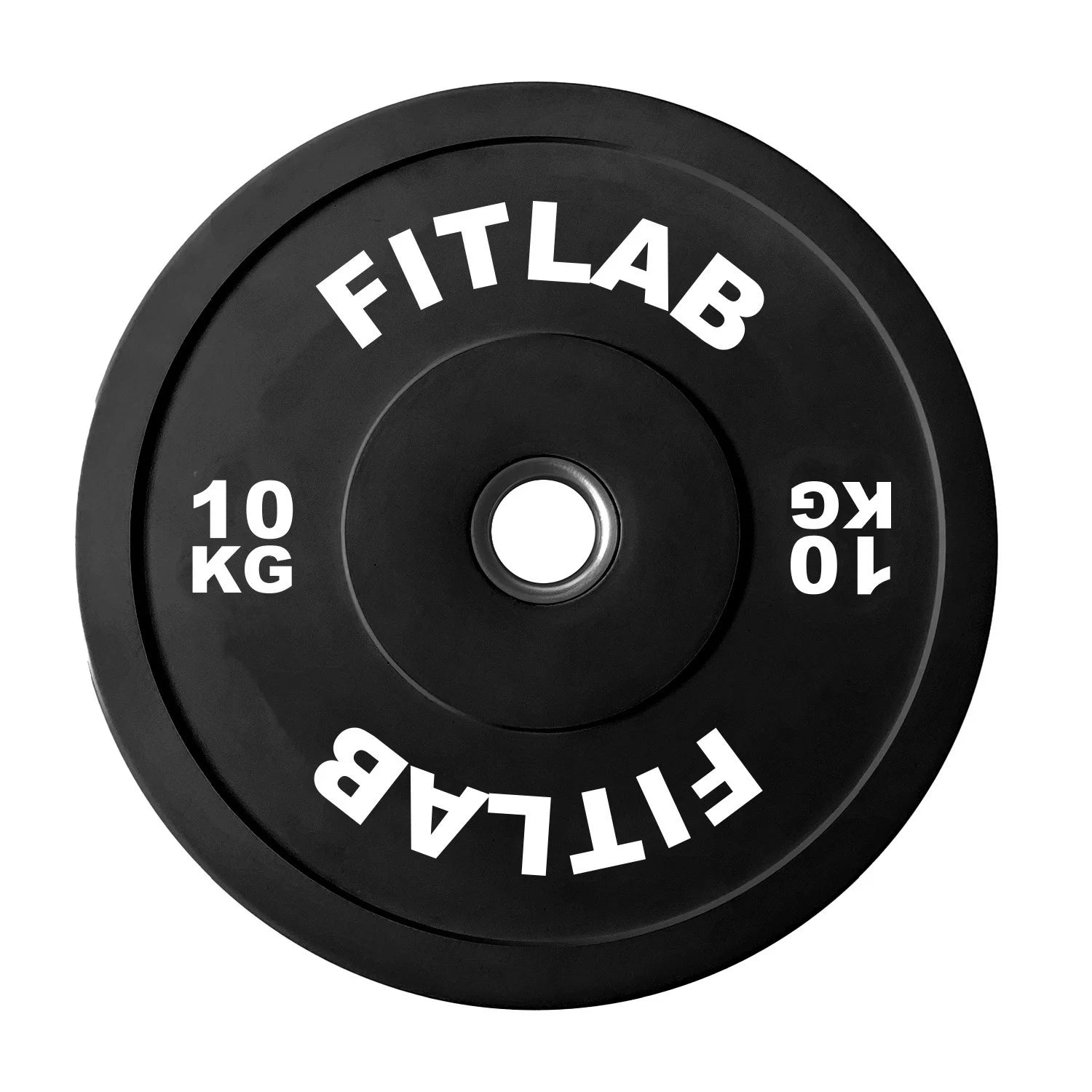 Fitlab Premium Black Bumper Plates 10kg - Olympic Weight Plates for CrossFit, Powerlifting & Home Gym Workouts