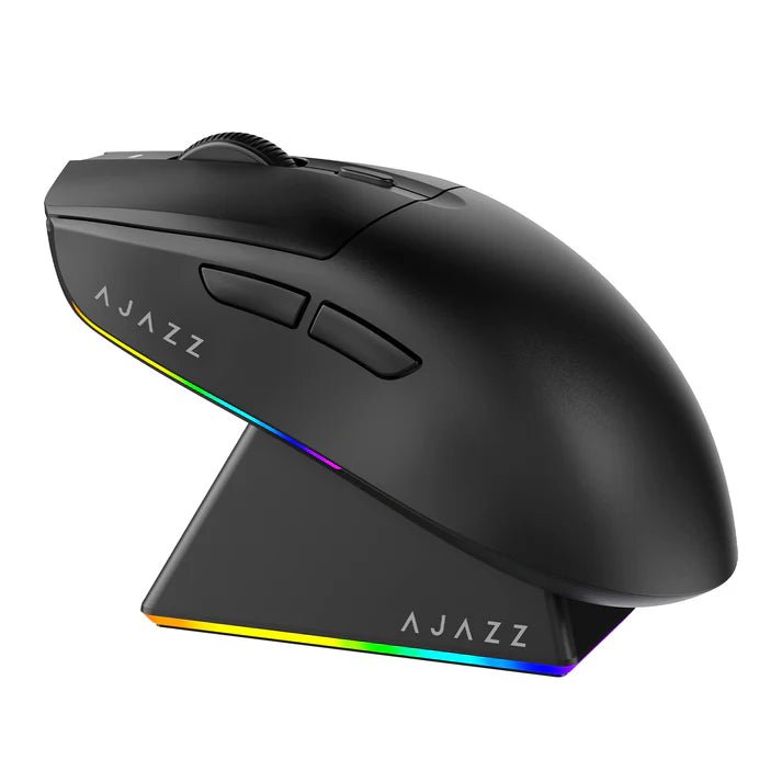 Ajazz AJ139 MAX Black Gaming Mouse - RGB Wired & Wireless Ergonomic Mouse for PC, Mac, Laptop - Perfect for FPS, MOBA Games & Office Work