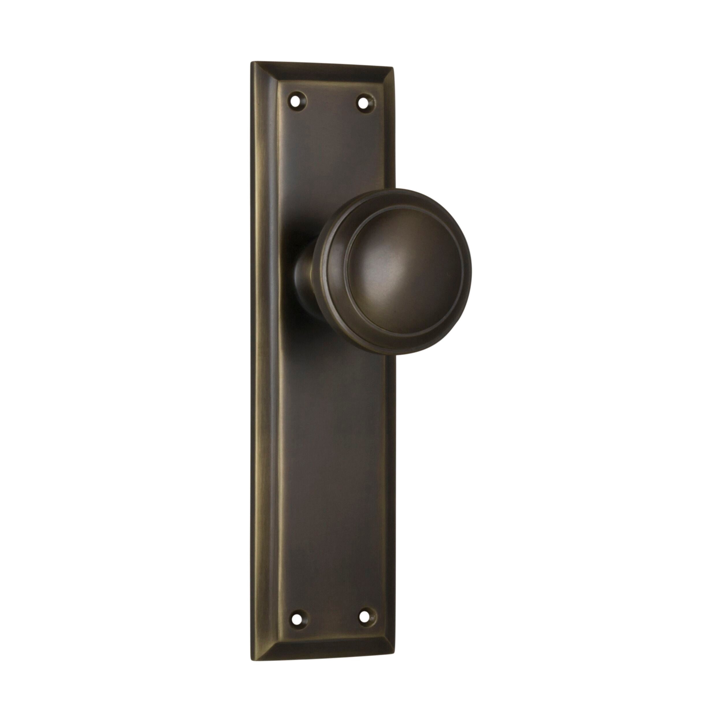 Antique Brass Door Knob Milton Latch Pair - H200xW50xP73mm - Vintage Style Hardware for Interior Doors, Bedrooms & Cabinets - Perfect for Home Renovation & Restoration Projects
