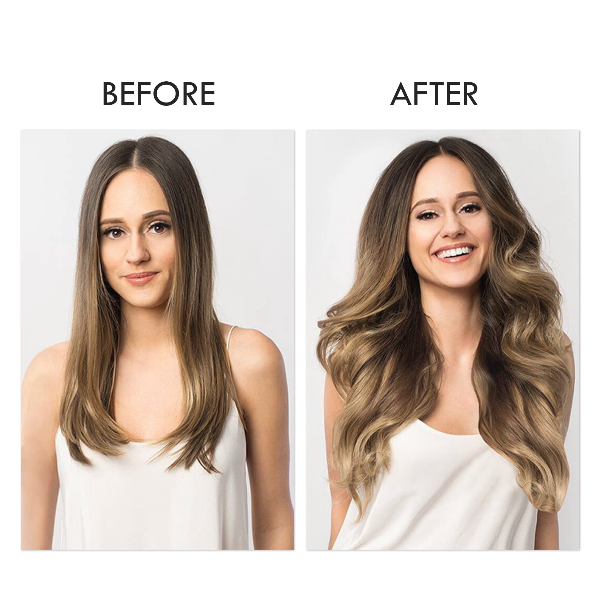 22 Inch Clip In Hair Extensions - Real Human Hair, Hand Tied Weft, Balayage Chocolate Brown with Caramel Blonde Highlights - 7 Piece Set for Volume & Length | Perfect for Parties, Weddings & Daily Styling