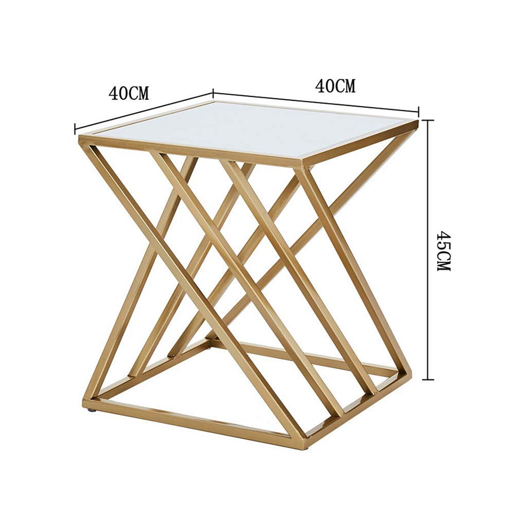 Marble Effect Nesting Coffee Tables with Metal Frame - Set of 3 Gold Side Tables for Living Room, Bedroom & Office (40x40x45cm) | Modern End Tables for Small Spaces, Home Decor & Coffee Table Styling