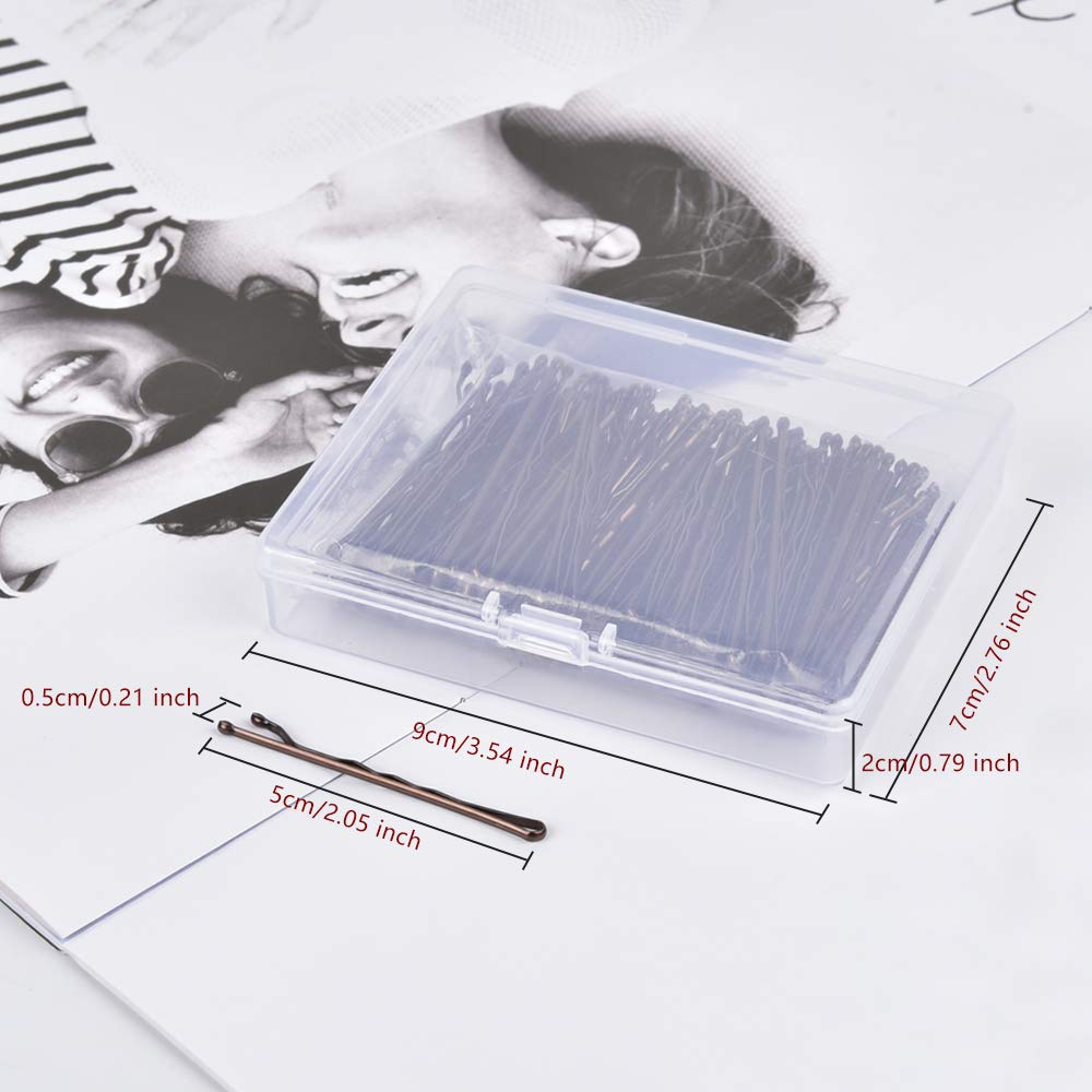 MORGLES 120pcs Bobby Pins for Women & Kids - Brown Hair Clips & Hair Grips (2in/5cm) with Storage Box - Perfect for Updos, Braids & Everyday Hairstyling