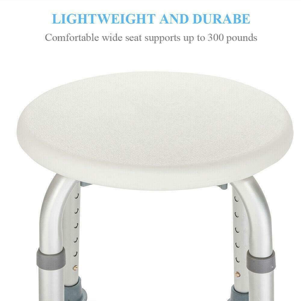 Adjustable Medical Shower Stool with Handle - Non-Slip Bath Seat for Elderly & Disabled - Perfect for Bathroom Safety and Relaxing Shower Experience