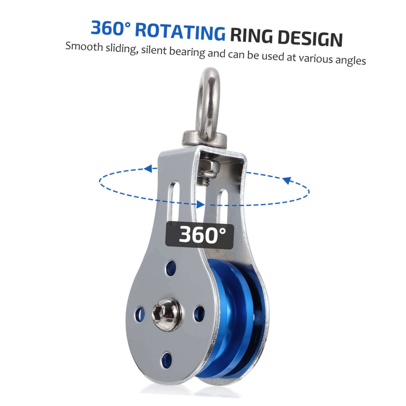 Kisangel 7-Piece Pulley Fitness Accessories Set - Rotating Wheel Training Tool for Home Gym, Strength Training & Physical Therapy - Durable Metal Scroll Wheel for Resistance Bands & Cable Machines