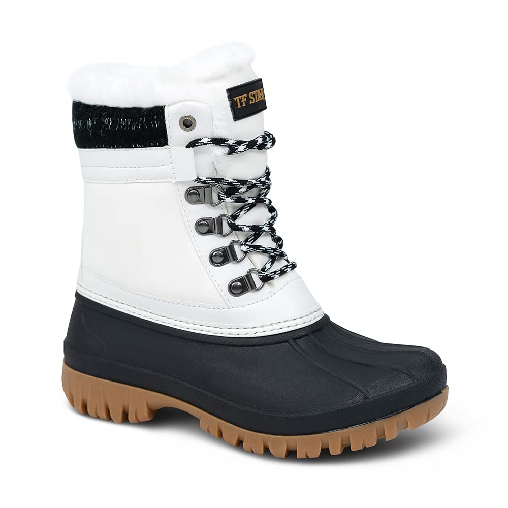 TF STAR Women's Warm Waterproof Winter Snow Boots - Fashionable & Comfortable Duck Boots for Outdoor Activities, Snow Hiking & Cold Weather