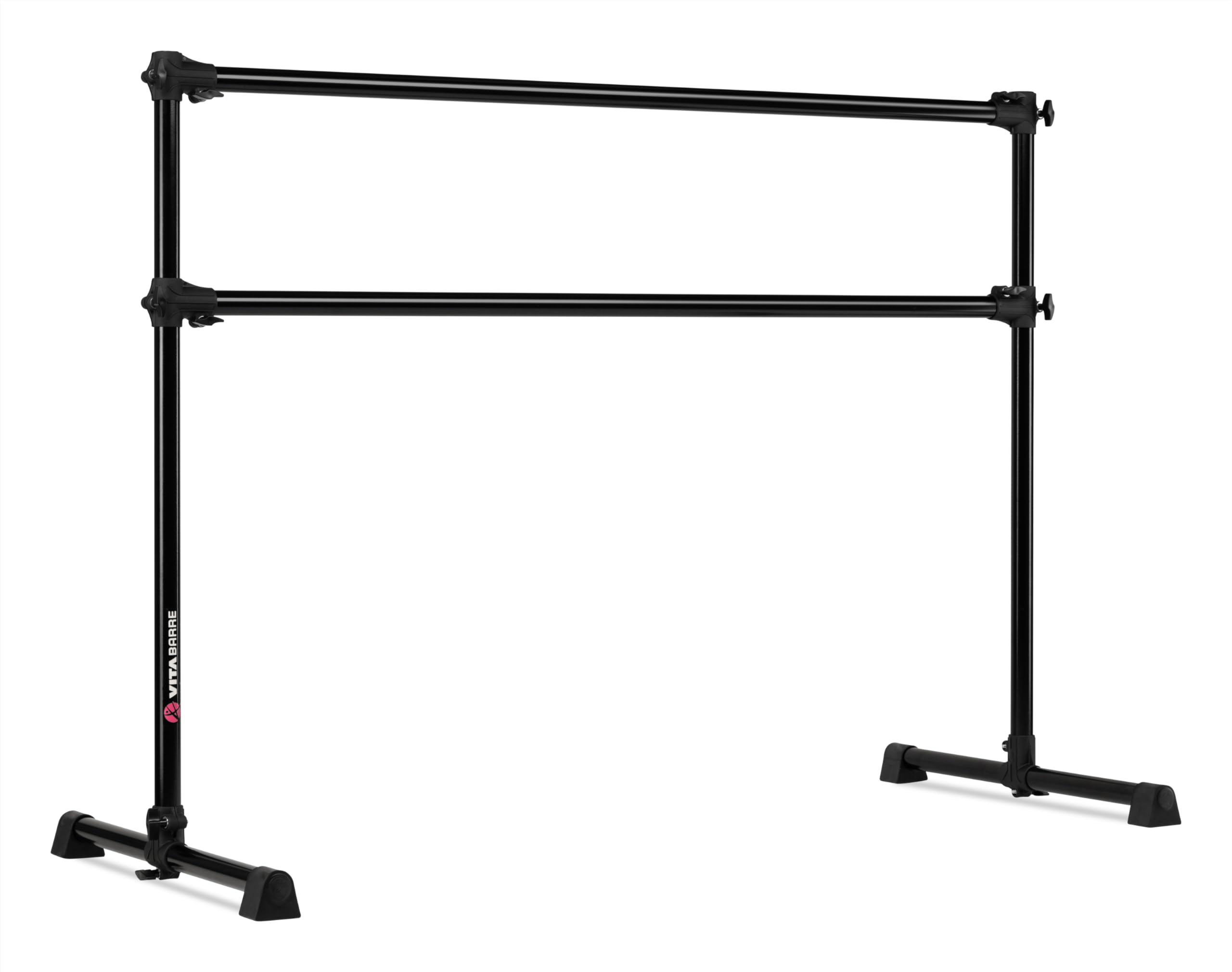 VITA Barre Portable Freestanding Double Ballet Barre - Adjustable Height Aluminum Dance Bar for Home & Gym | USA Made Exercise Equipment for Kids & Adults | Perfect for Ballet Training, Fitness Workouts, Pilates Practice & Dance Studio Use