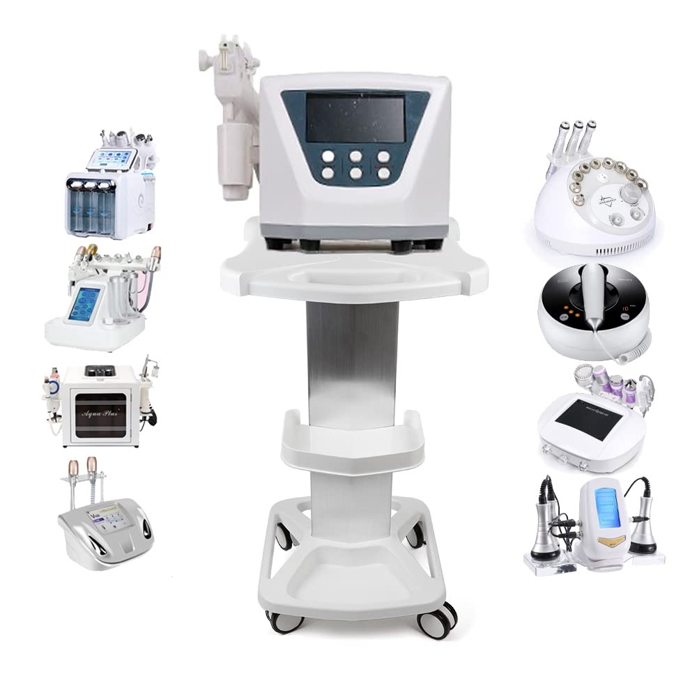 Professional Beauty Salon Trolley Cart - Aluminum Alloy Mobile Rolling Stand for Spa, Tattoo & Body Beauty Equipment | White | Perfect for Salon, Clinic & Home Use