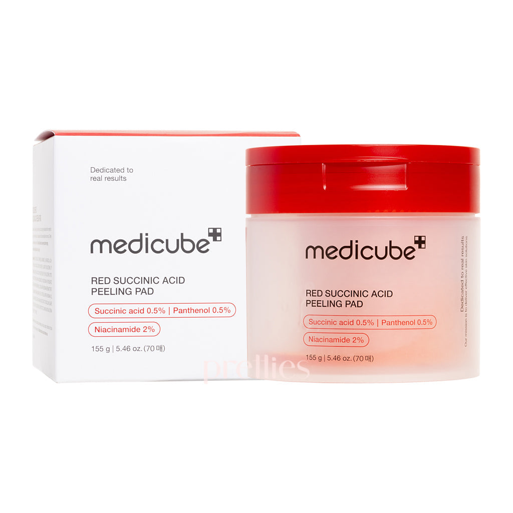 Medicube Red Succinic Acid Exfoliating Pads - 70 Count | Korean Skincare for Acne & Blackheads | Daily Face Peel Treatment for Clear Skin