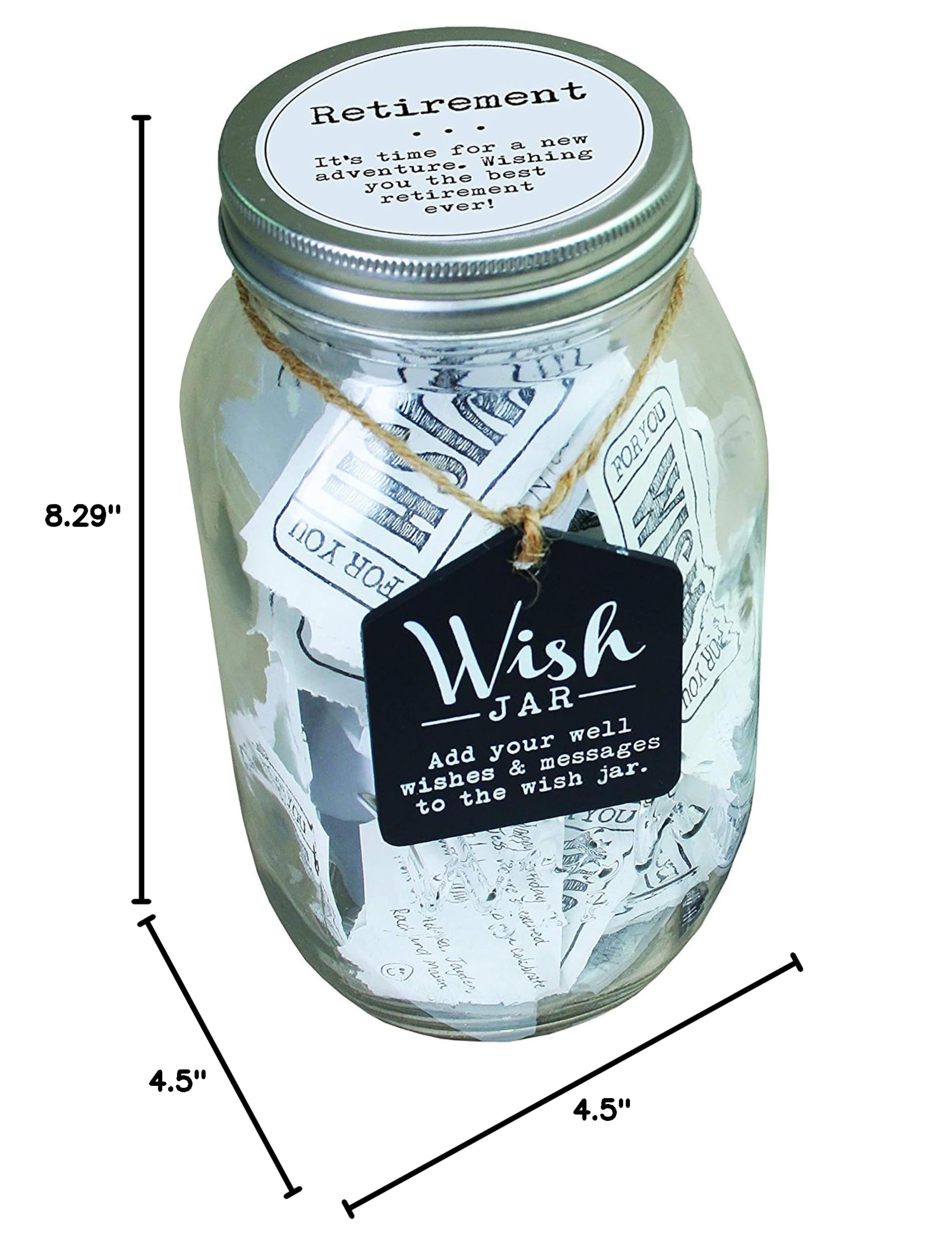Premium Retirement Wish Jar Gift Set - Includes 100 Tickets, Pen & Decorative Lid - Perfect for Retirement Parties, Farewell Gifts & Memory Keepsakes