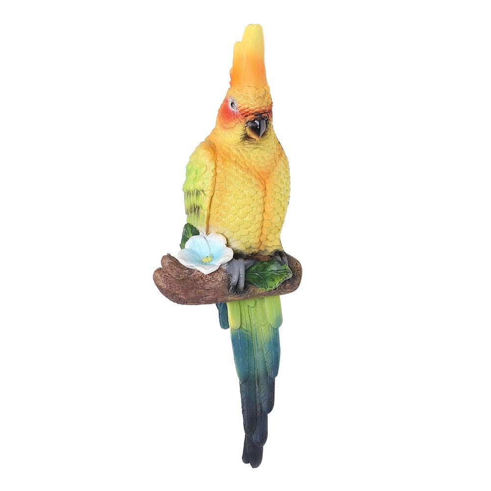 Colorful Resin Parrot Statue - Realistic Garden Decor for Outdoor Lawn & Landscape - Perfect for Patio, Yard, and Tropical Theme Decoration
