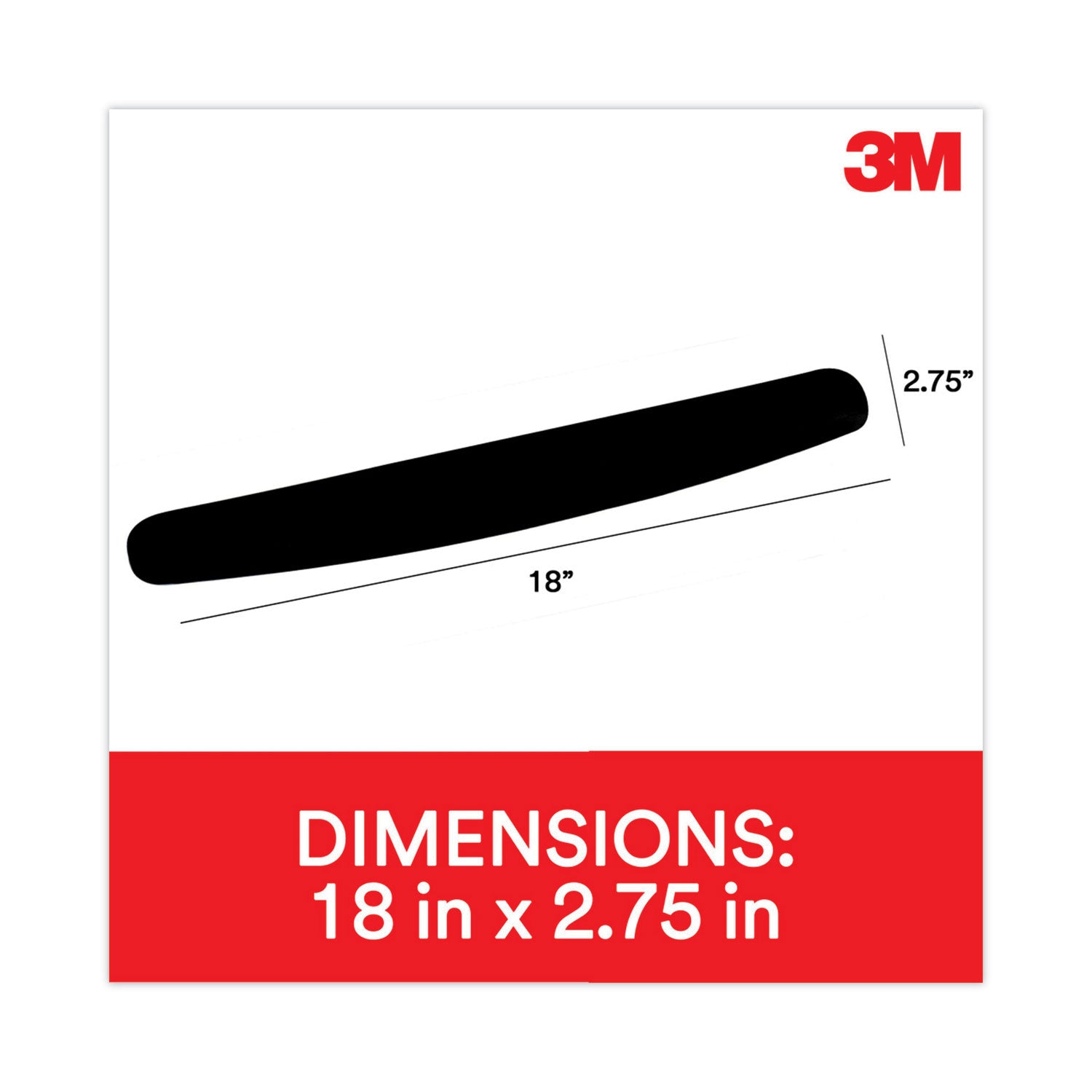 3M™ Antimicrobial Foam Keyboard Wrist Rest - 18