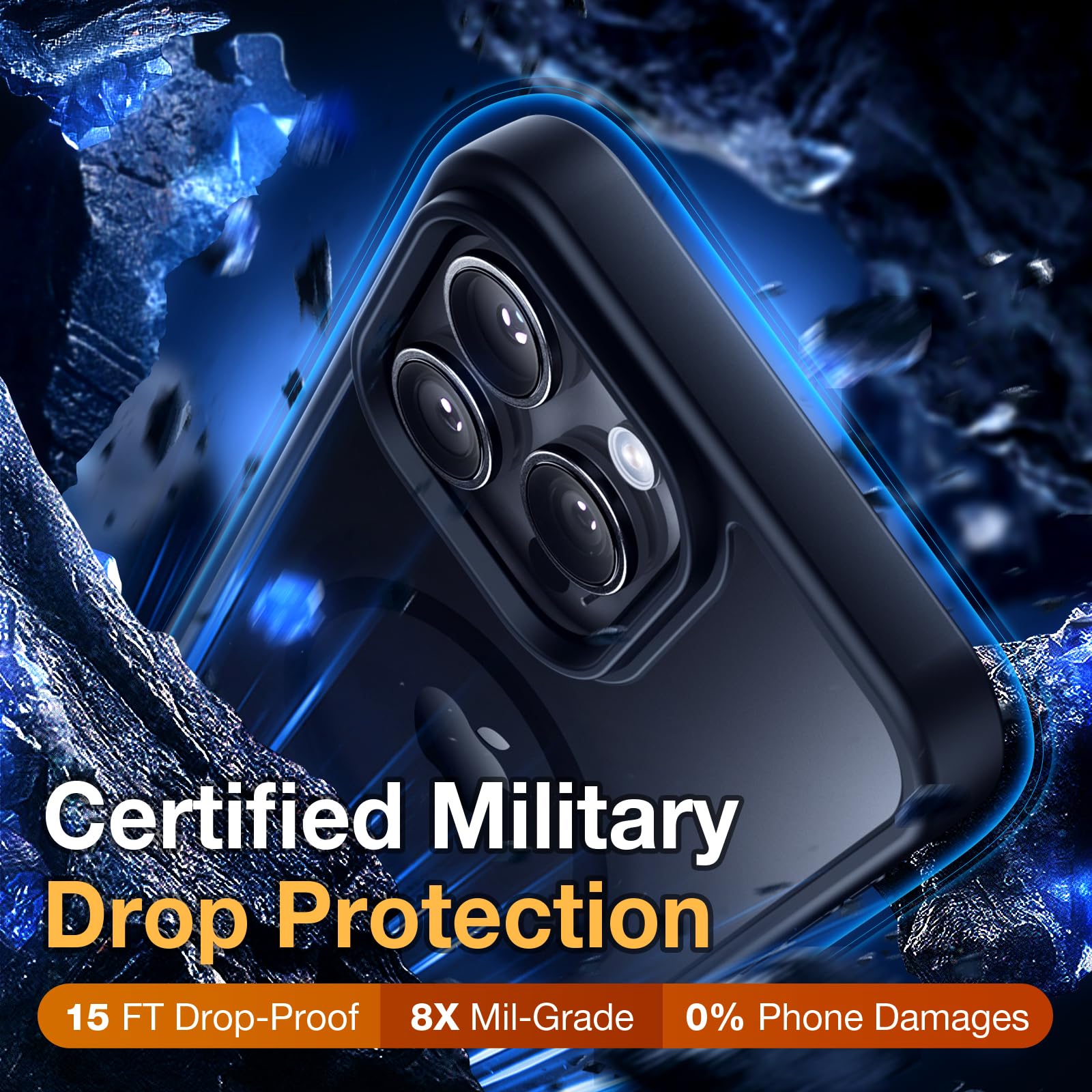 Magnetic Shockproof iPhone 15 Pro Case [6.1 Inch] - MagSafe Compatible Protective Phone Cover in Matte Black | Perfect for Outdoor Activities, Work & Travel