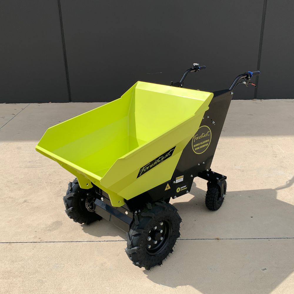 Forestwest 300KG Electric Wheelbarrow with Battery - Heavy Duty Automatic Dumping Mini Dumper for Construction, Gardening, and Landscaping Projects (Model BM11100)