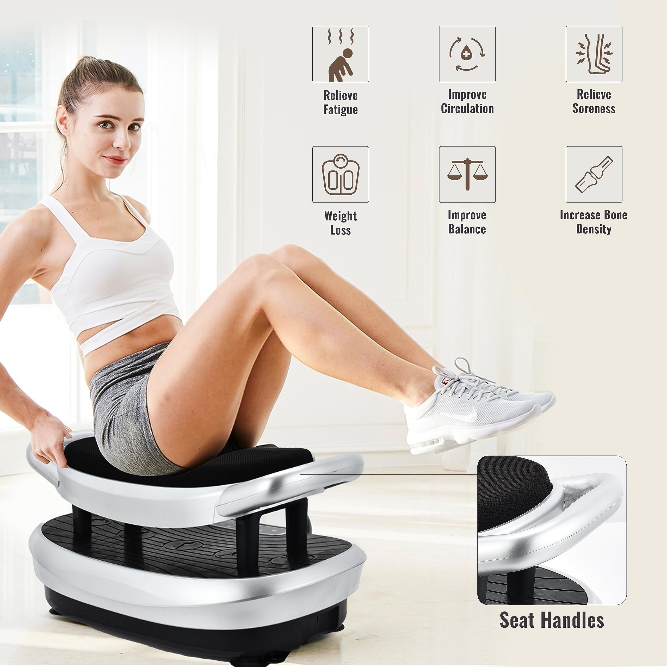 EILISON FITABS 3D Vibration Plate Exercise Machine - Oscillation & Pulsation Technology for Full Body Workout | 3D Motion Vibration Platform for Lymphatic Drainage, Weight Loss, Muscle Recovery & Home Fitness Training | Ideal for Home Gym, Physical Therapy & Post-Workout Recovery