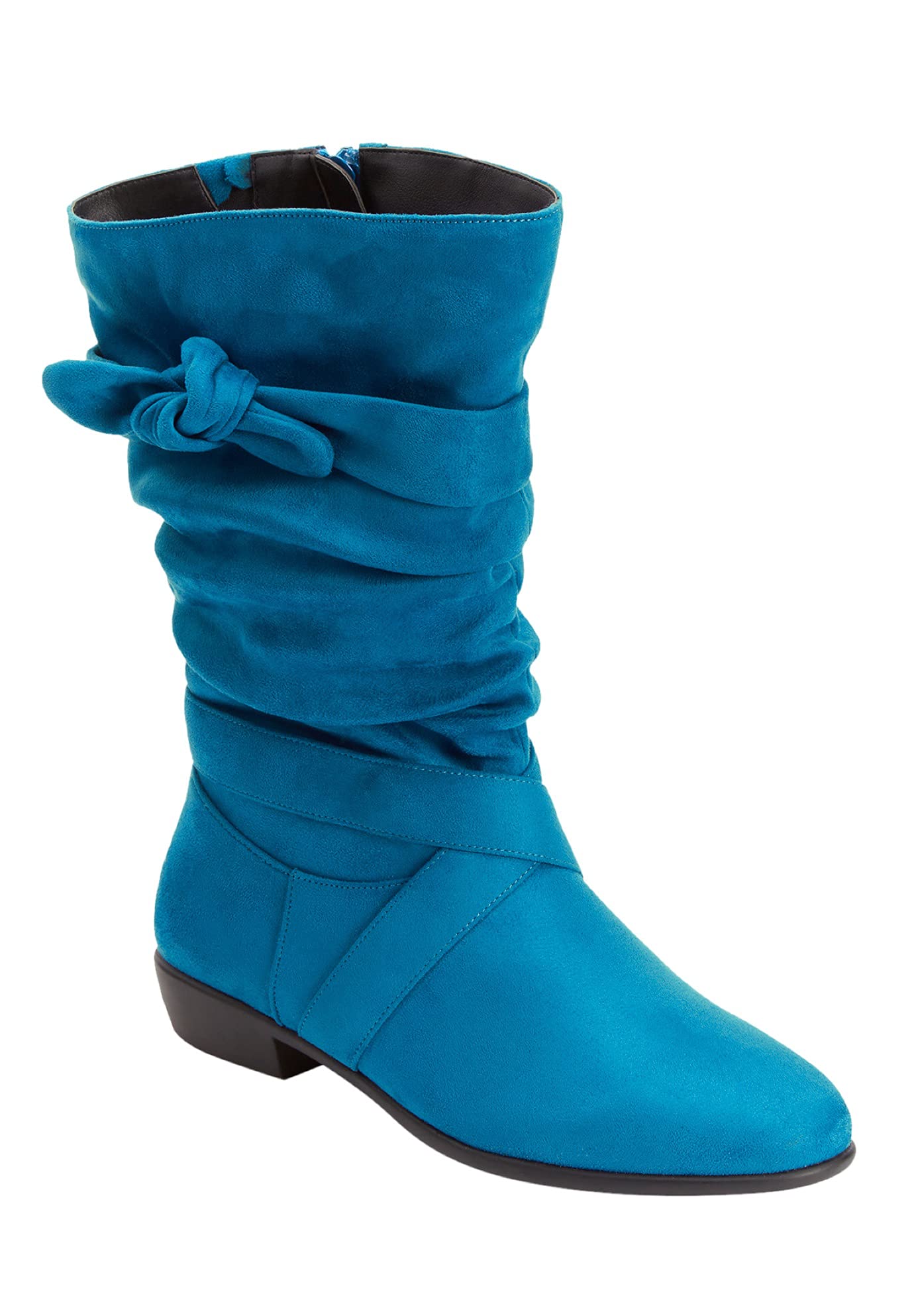 Comfortview Women's Wide Width Heather Wide Calf Boots - Stylish & Comfortable Winter Boots for Wide Calves, Perfect for Cold Weather, Work & Casual Outfits