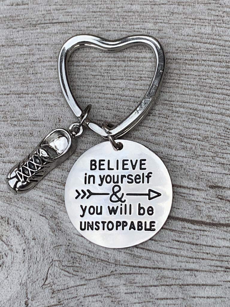 SportyBella Motivational Running Keychain - Inspirational 'Unstoppable' Gift for Runners, Men & Women - Perfect for Marathon Training, 5K Races & Fitness Motivation