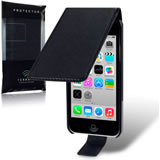 Apple iPhone 5C Flip Cover Case - Premium Black Protective Phone Cover for Daily Use, Work & Travel