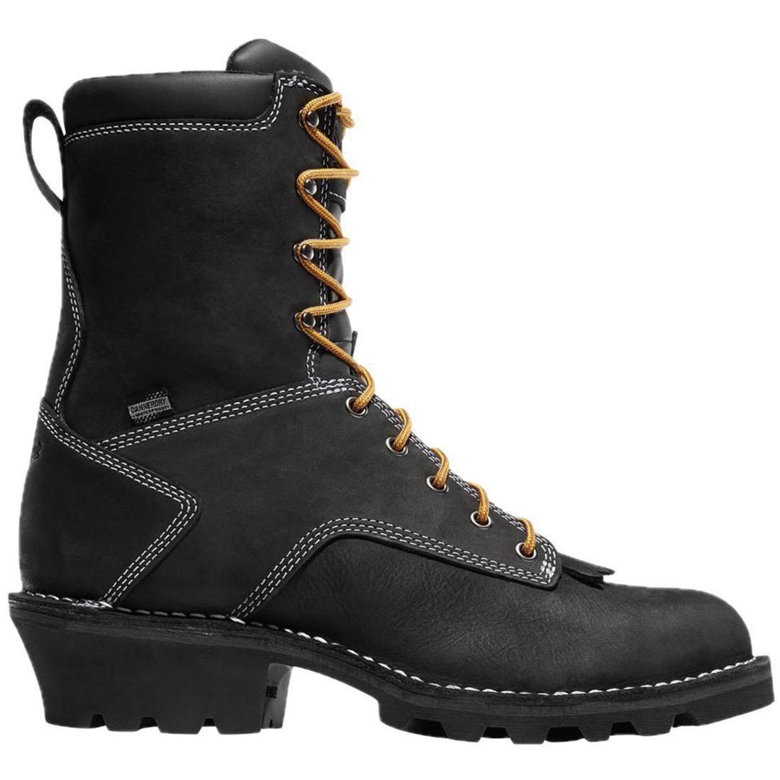 Logger 8 Soft Toe Work Boots for Men - Black Safety Shoes for Construction & Outdoor Work - Comfortable Non-Slip Work Boots for Heavy Duty Jobs