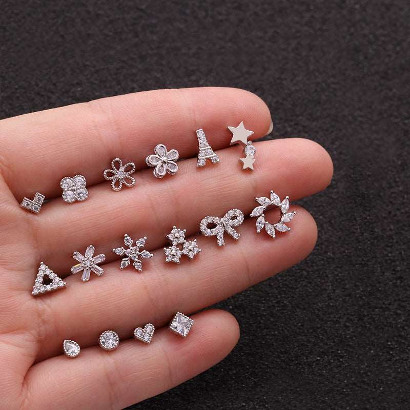 16G Small Tower Heart Upper Lobe Piercings - Dainty Cartilage Earrings for Women | Perfect for Everyday Wear, Date Nights & Special Occasions | HSPJ1985