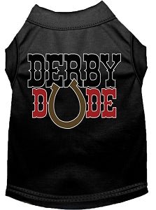 Derby Dude Screen Print Dog Shirt - Colorful Pet Apparel for Small & Medium Dogs - Perfect for Derby Parties & Pet Costume Events