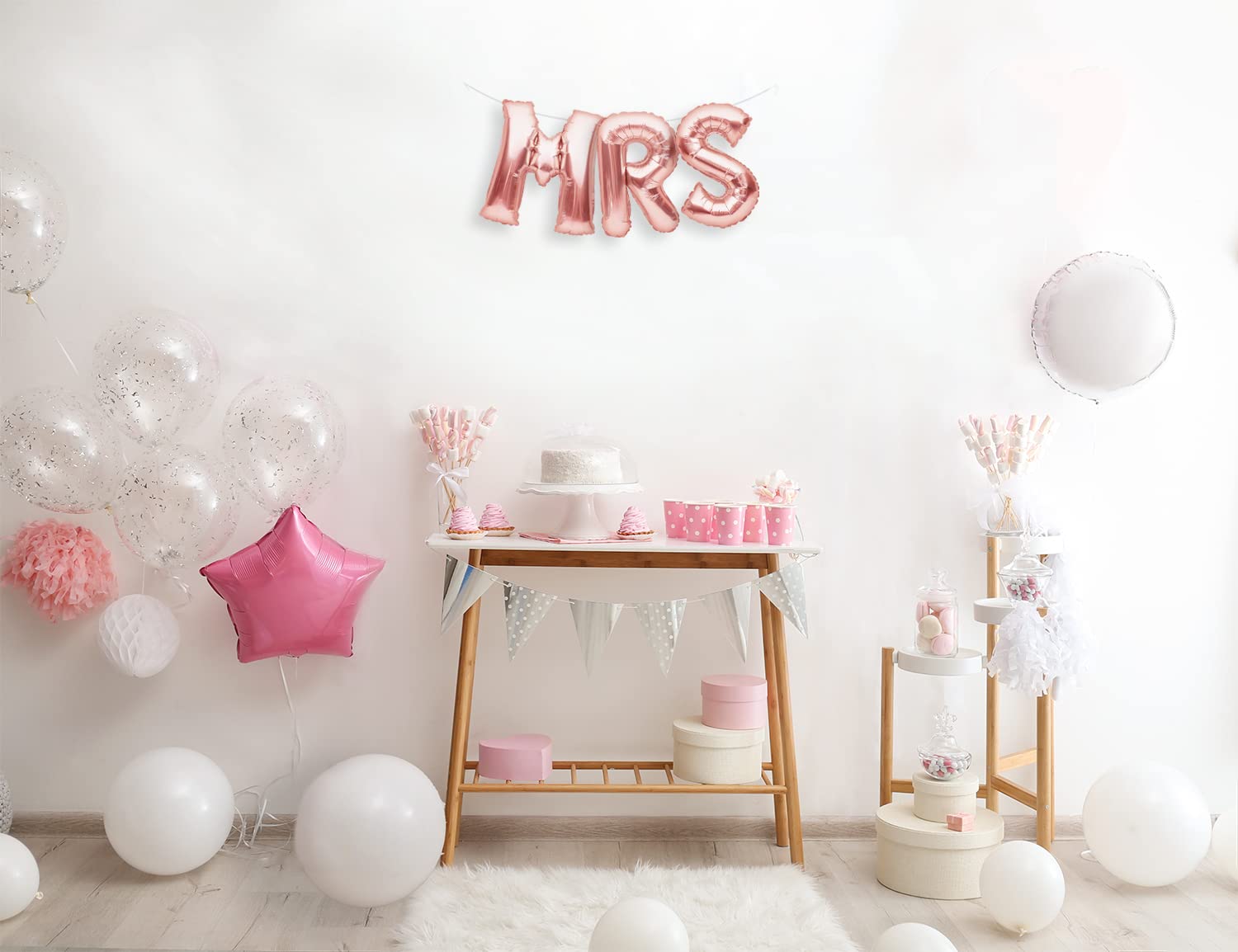 Rose Gold Bachelorette Party Decorations - MRS Balloons Banner for Bridal Shower & Wedding Decor | Perfect for Bachelorette Parties, Bridal Showers & Wedding Receptions