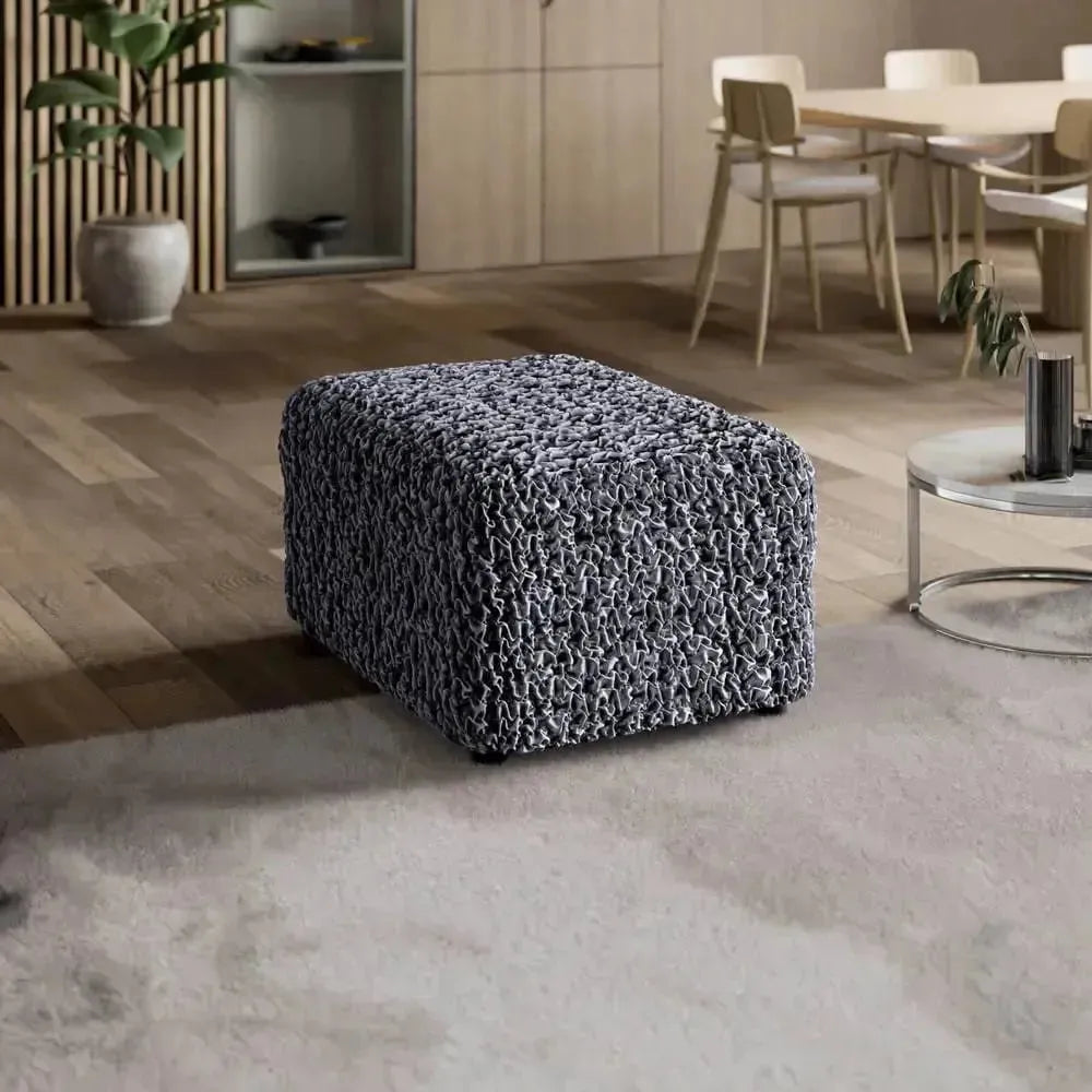 Fuco Velvet Ottoman Slipcover (Medium) - Soft Stretch Furniture Cover for Living Room, Bedroom & Office Decor