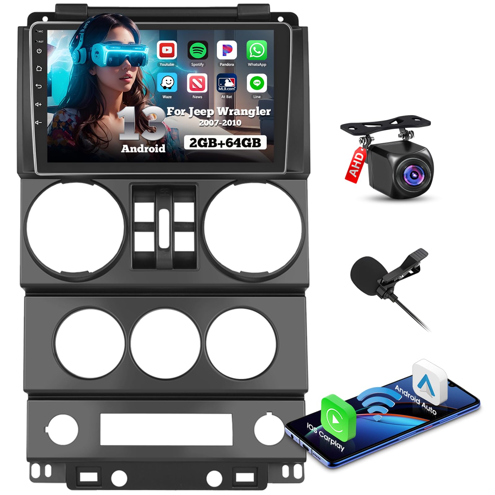 Jeep Wrangler 4-Door Android 13 Car Stereo (2007-2010 Models) - 9