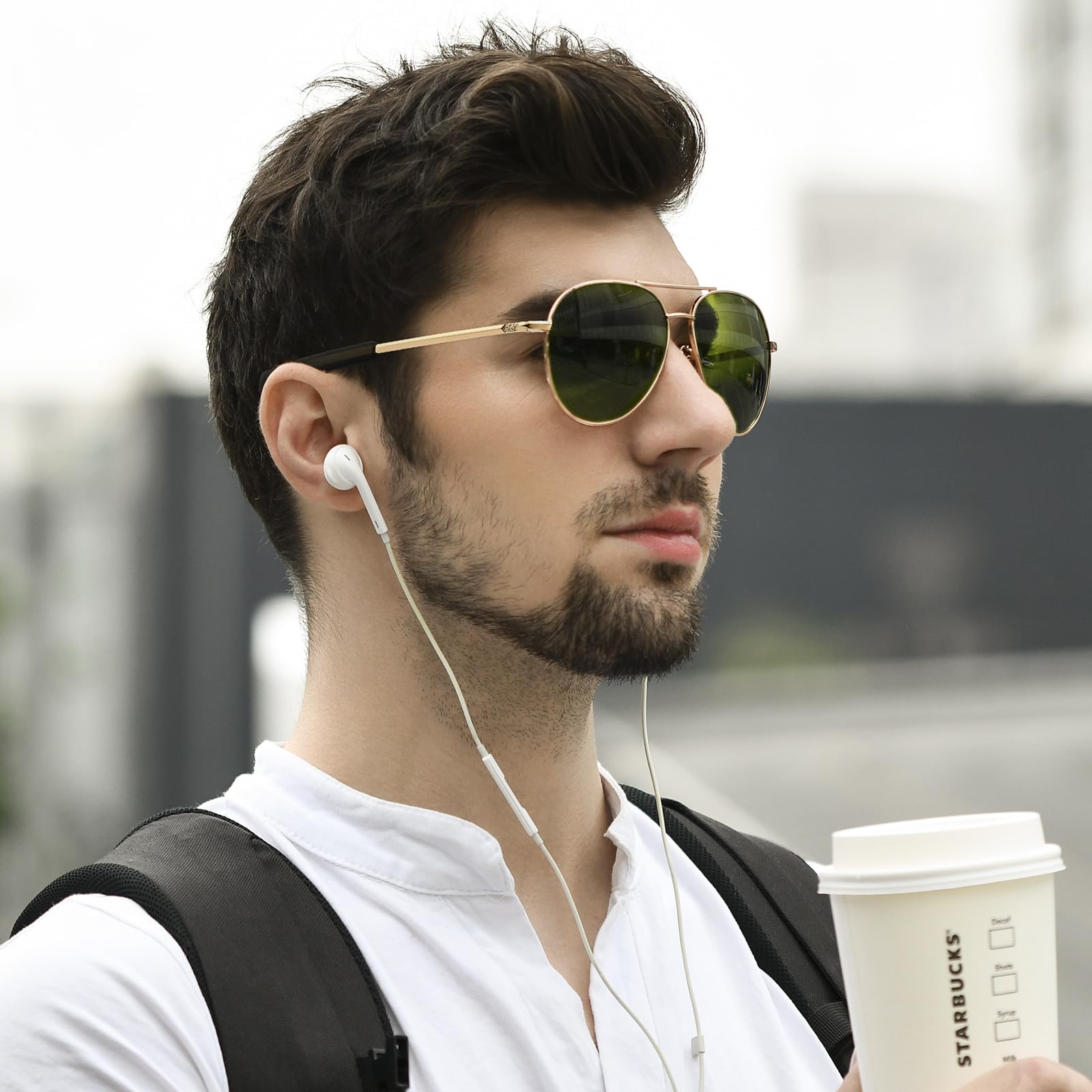 SUNGAIT Polarized Aviator Sunglasses for Men - UV400 Protection, Military Style, Classic Retro Design - Perfect for Driving, Outdoor Sports, and Fashion Accessories